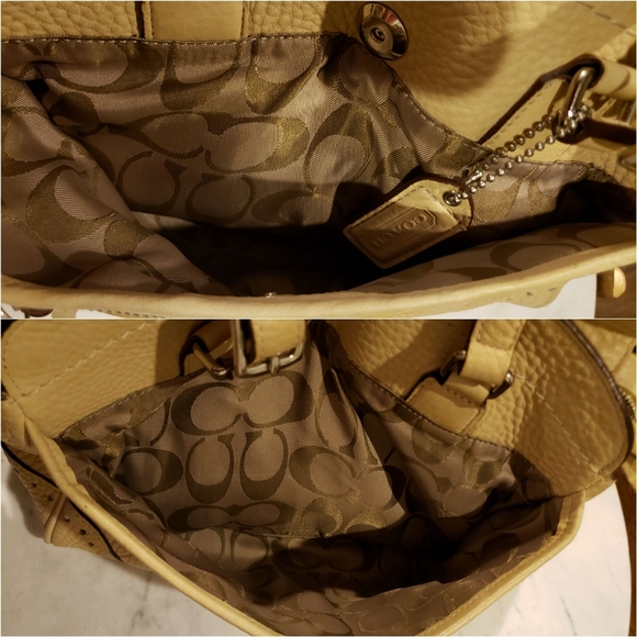 **SOLD** Tan/Beige Coach Pebble Leather Handbag - Picture 10 of 12